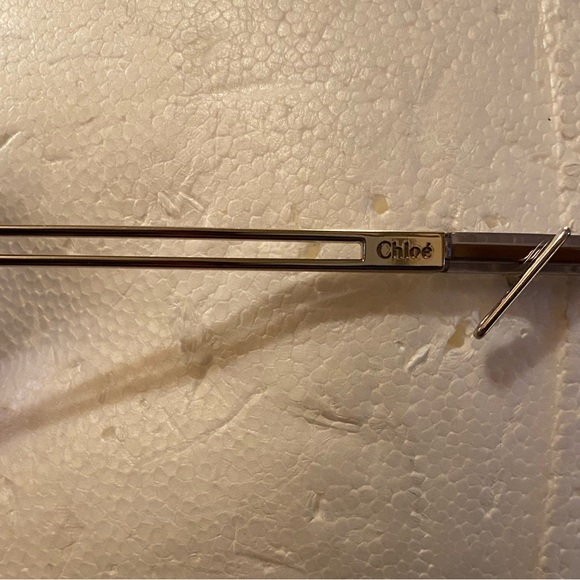 🇮🇹CHLOE’~Isidora Round Blue Grey Gradient Sunglasses Gold Metal Frame - Picture 14 of 17